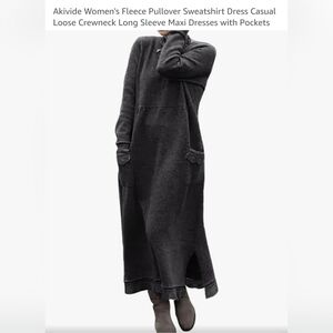 Akivide NWT Gray pullover maxi dress, crew neck,size 3x.